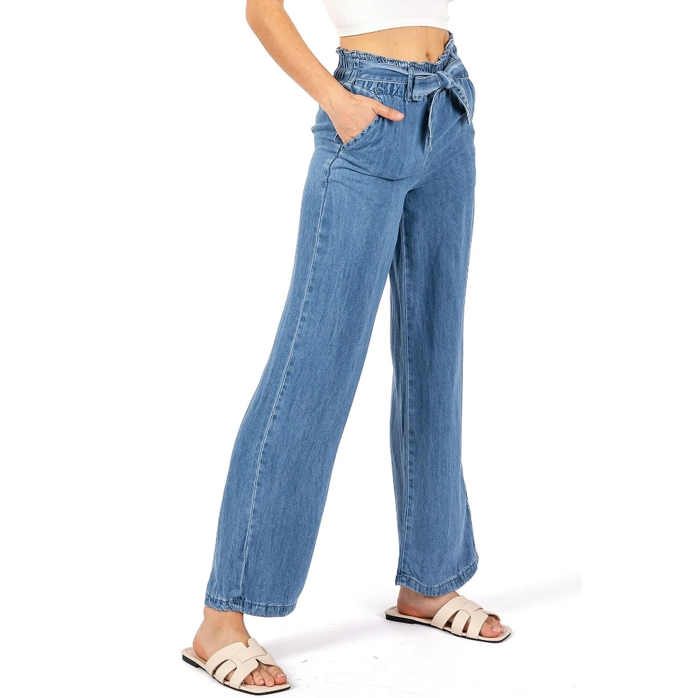 Wide Leg Pull On Jeans